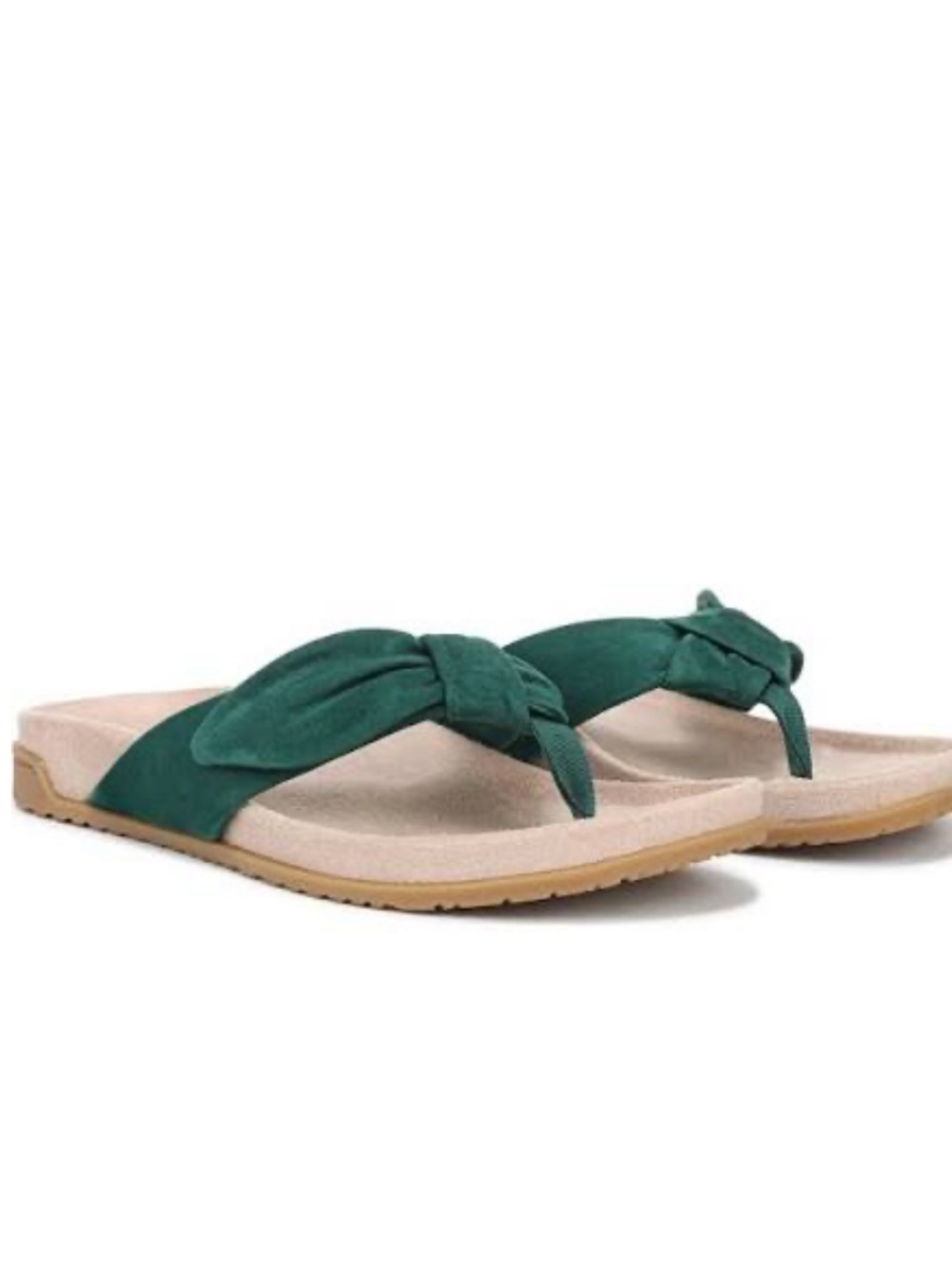 Vionic Eva Green Posy Suede Arch Support Comfort Sandals New!
